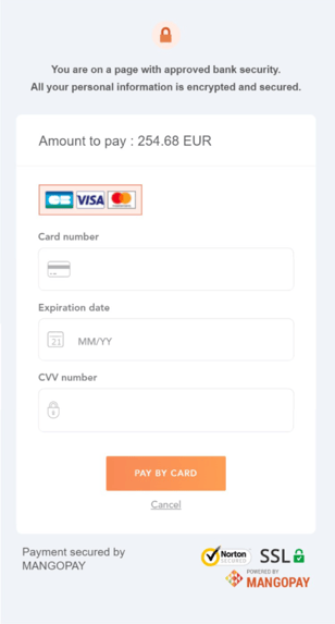 Credit card - MangoPay Modal
